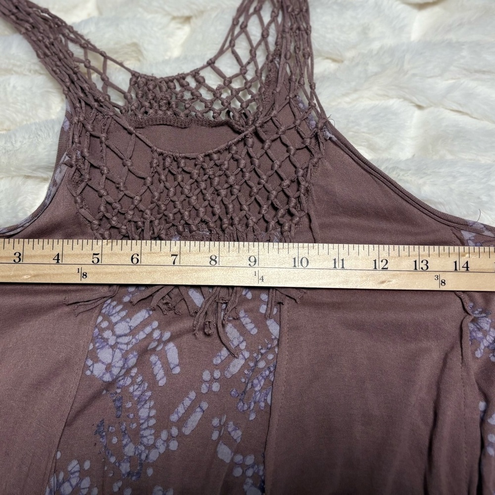 Free People Retired Vintage Boho Chic Mauve Tank Top - Picture 5 of 8